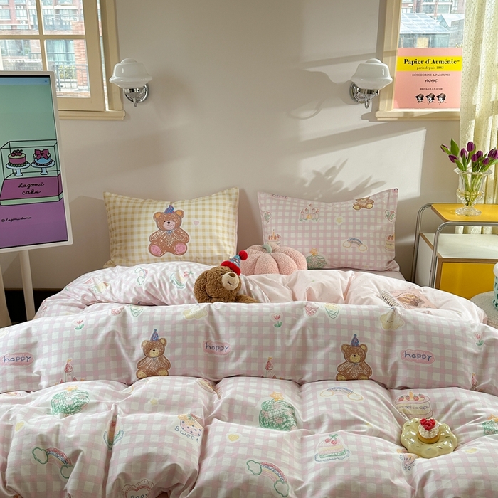 91家纺网 家纺一手货源 找家纺 时年家纺 2025新款全棉数码趣味系列3.0 四件套 彩虹甜心