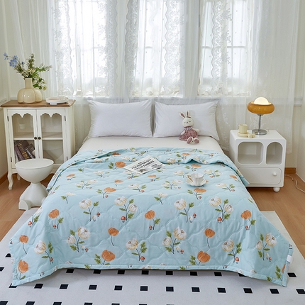 91家纺网 家纺一手货源 找家纺 诗雅纺织 2025新款亲肤绒夏被超声波压花礼品被 花蕊