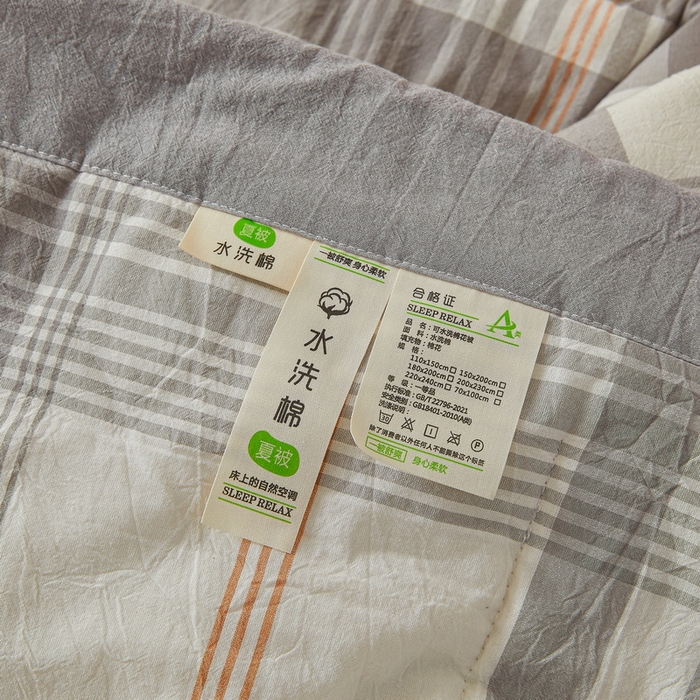 91家纺网 家纺一手货源 找家纺 猎鹿人家纺 A类水洗棉新疆棉花夏被 夏日芳华灰