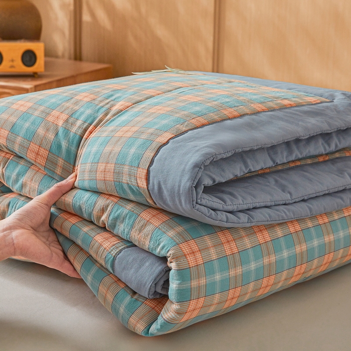 91家纺网 家纺一手货源 找家纺 猎鹿人家纺 A类水洗棉新疆棉花夏被 贝拉绿