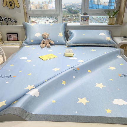 兄弟坊 2025新款数码小清新印花冰丝席 绚烂星空