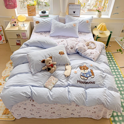 赛丽雅 2025新款刺绣四件套毛巾绣系列学生宿舍三件套四件套 西高地