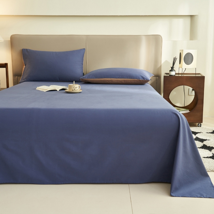 91家纺网 家纺一手货源 找家纺 寐绸家纺 2025新款纯棉13372水洗棉单床单 纯色床单-布鲁兰