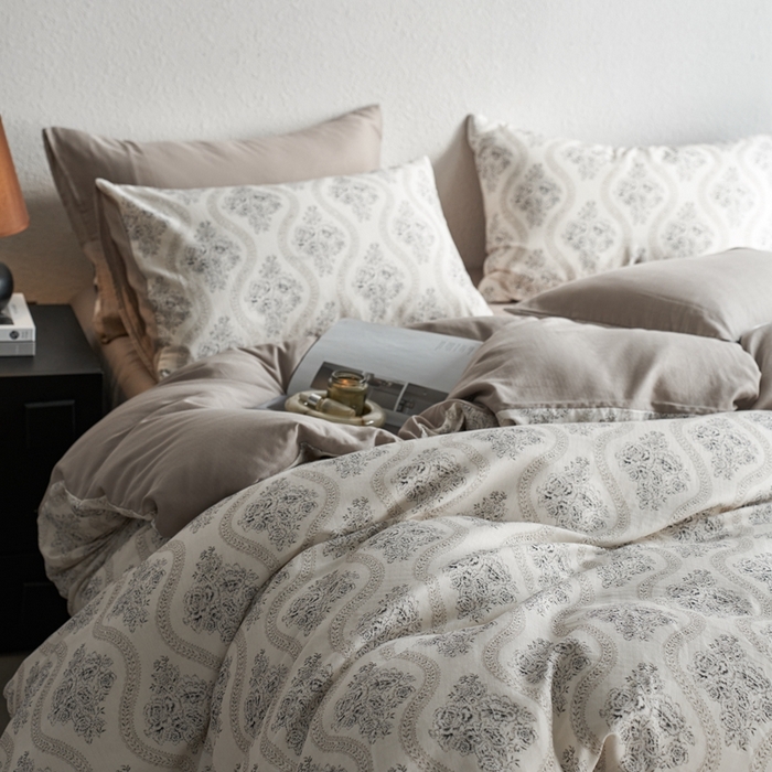 91家纺网 家纺一手货源 找家纺 时年家纺 2025零汗纱™数码印花系列套件 花边情诗