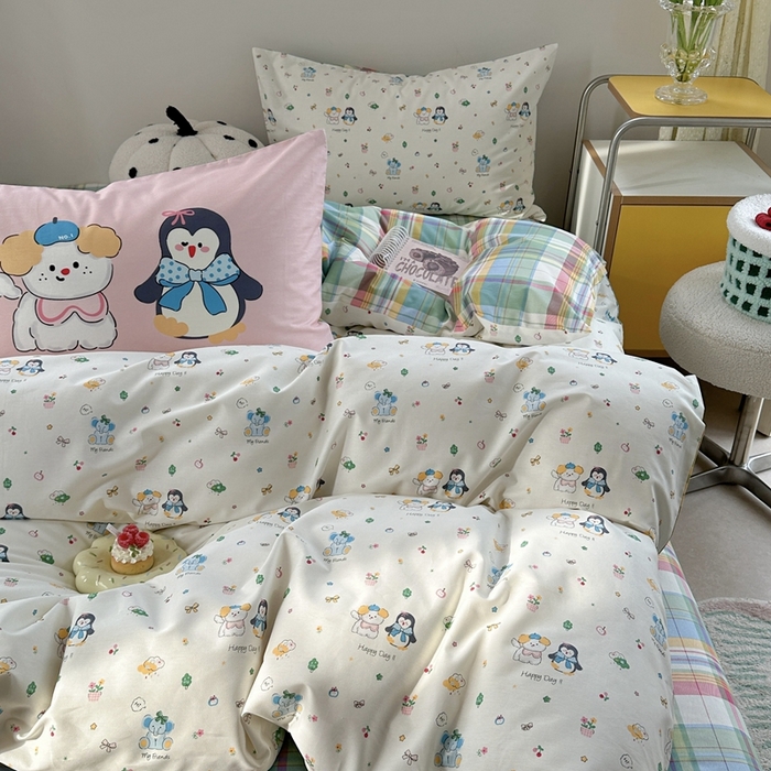 91家纺网 家纺一手货源 找家纺 时年家纺 2025新款全棉数码趣味系列3.0 四件套 快乐宠物