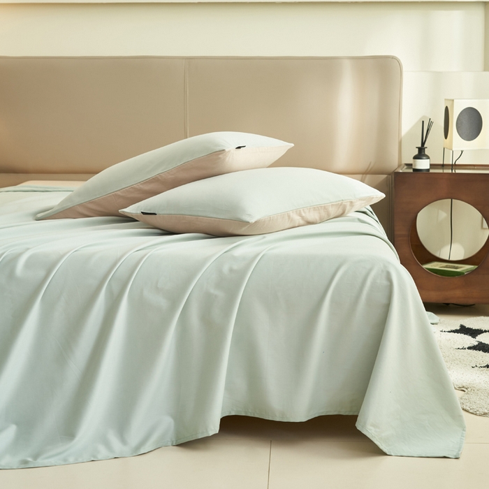 91家纺网 家纺一手货源 找家纺 寐绸家纺 2025新款纯棉13372水洗棉单床单 纯色床单-春风十里