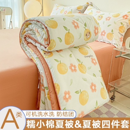 91家纺网 家纺一手货源 找家纺 （总）宜家坊 2025新款水洗棉糯小棉夏被夏被四件套四季被春秋被单人学生双人被子被芯