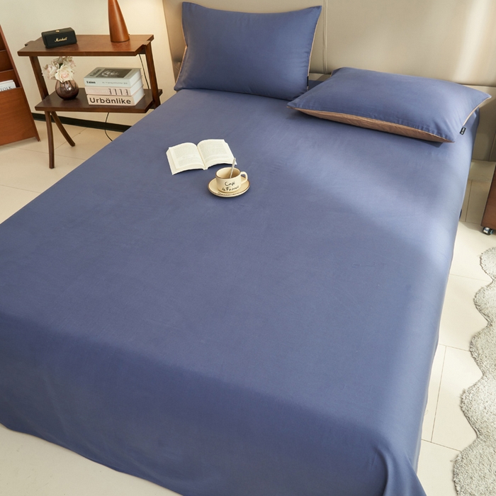 91家纺网 家纺一手货源 找家纺 寐绸家纺 2025新款纯棉13372水洗棉单床单 纯色床单-布鲁兰