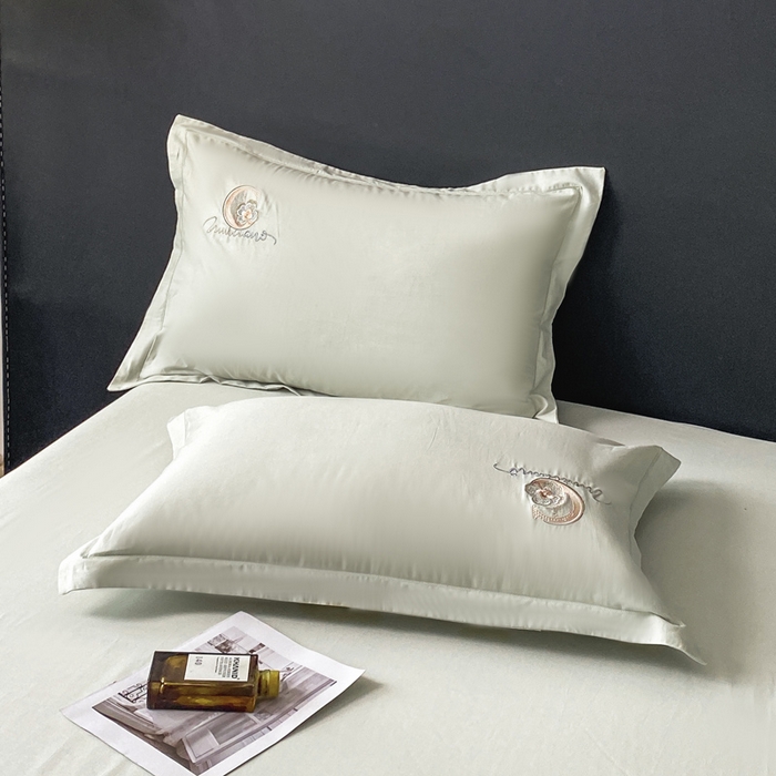 91家纺网 家纺一手货源 找家纺 昊翔家纺 【量大价优】2025新款全棉纯棉长绒棉刺绣绣花四件套【配礼盒提供买家秀】 澜韵-水绿