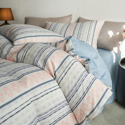 91家纺网 家纺一手货源 找家纺 时年家纺 2025零汗纱™数码印花系列套件 逸彩-蓝