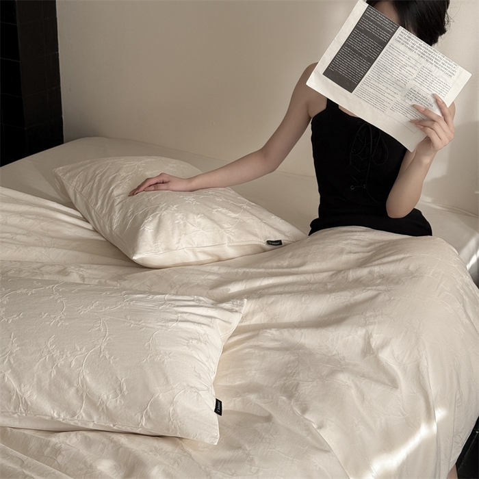 91家纺网 家纺一手货源 找家纺 （总）鹿班家居 2025春夏新款云感超柔厚织提花浮雕系列四件套-梦境卷尾（标准会员-20元）