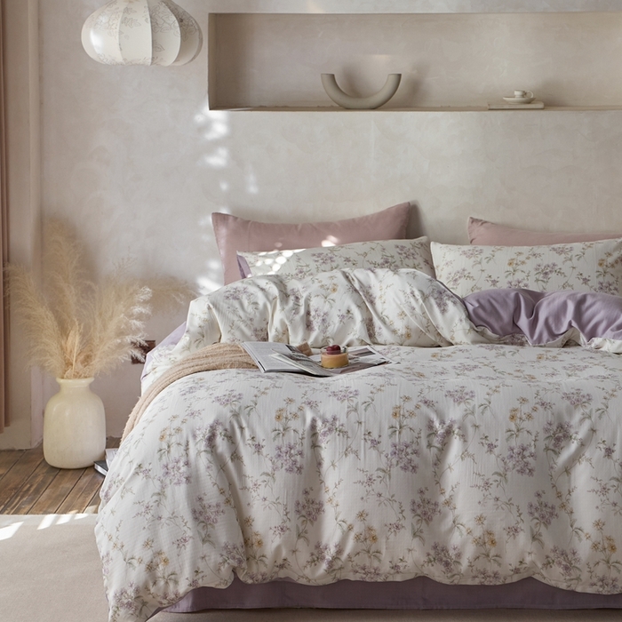 91家纺网 家纺一手货源 找家纺 时年家纺 2025零汗纱™数码印花系列套件 沫香