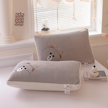 卓昌枕芯2025新款宝宝绒小熊枕枕头枕芯 宝宝绒小熊-灰