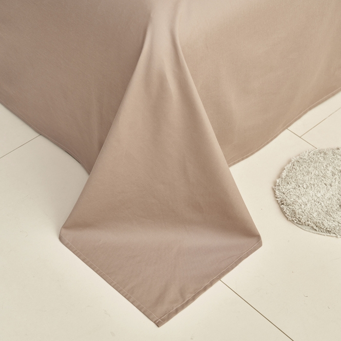 91家纺网 家纺一手货源 找家纺 寐绸家纺 2025新款纯棉13372水洗棉单床单 纯色床单-暗香紫砂