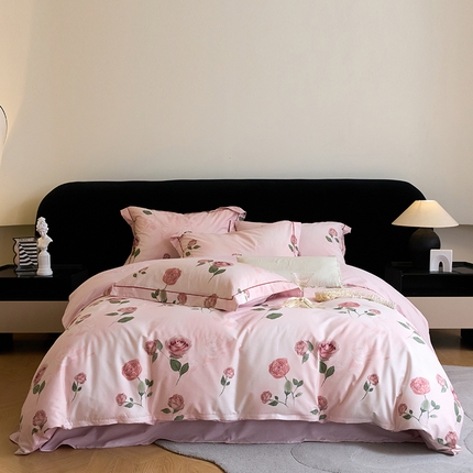 薏思家纺 2025新款13376活性全棉四季款-四件套 苏珊粉