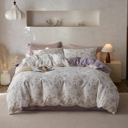 时年家纺 2025零汗纱™数码印花系列套件 沫香