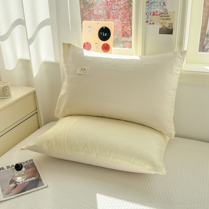 眠博士 2025新款全棉华夫格麦穗枕套 华夫格枕套-麦穗米