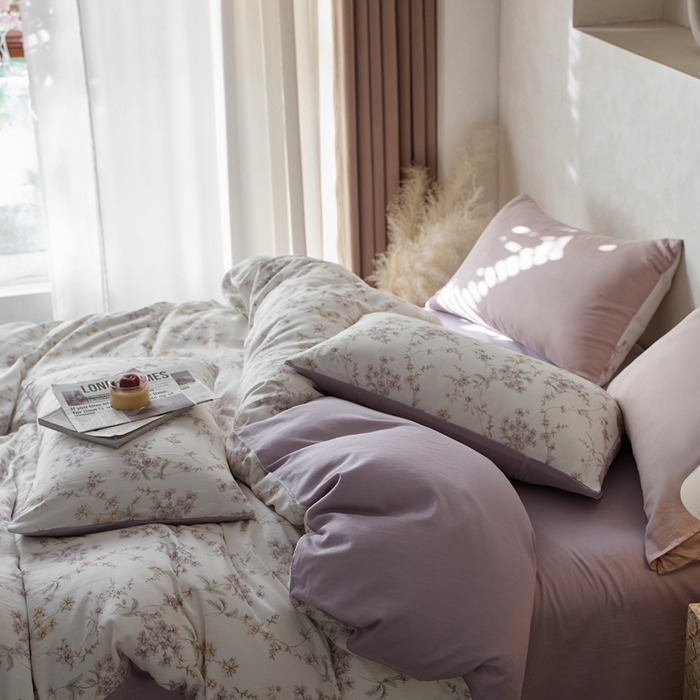 91家纺网 家纺一手货源 找家纺 时年家纺 2025零汗纱™数码印花系列套件 沫香