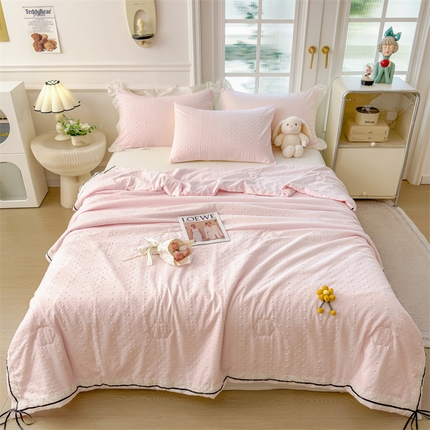 迪梦思家纺 2025新款四层纱泡泡夏凉被-小花 小花-樱花粉