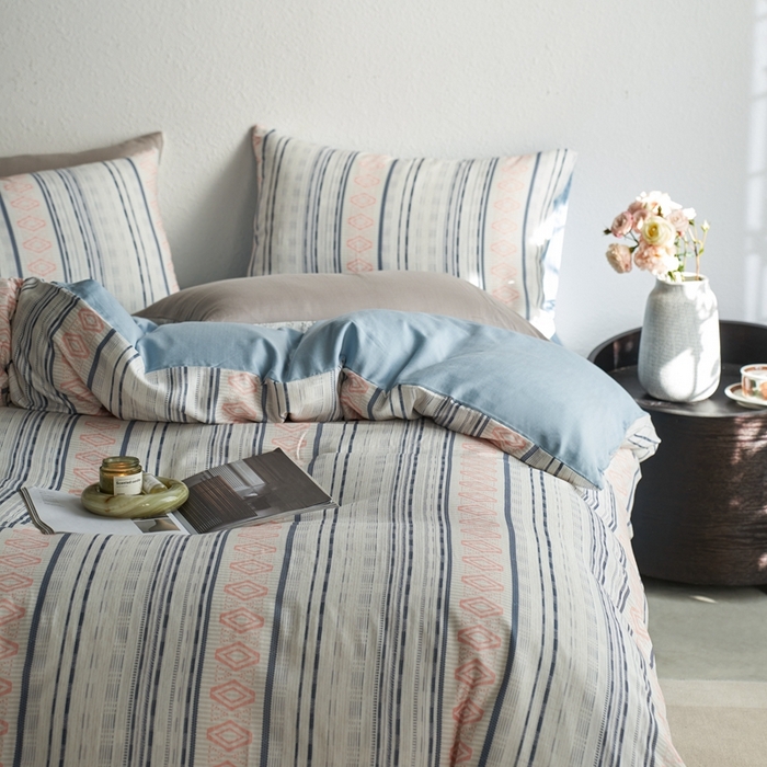 91家纺网 家纺一手货源 找家纺 时年家纺 2025零汗纱™数码印花系列套件 逸彩-蓝