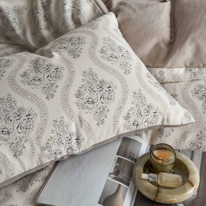 91家纺网 家纺一手货源 找家纺 时年家纺 2025零汗纱™数码印花系列套件 花边情诗