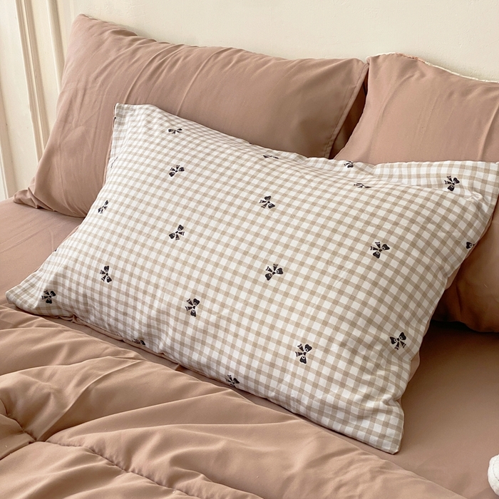 91家纺网 家纺一手货源 找家纺 宜家坊 2025新款水洗棉糯小棉夏被夏被四件套四季被春秋被单人学生双人被子被芯 格子蝴蝶结