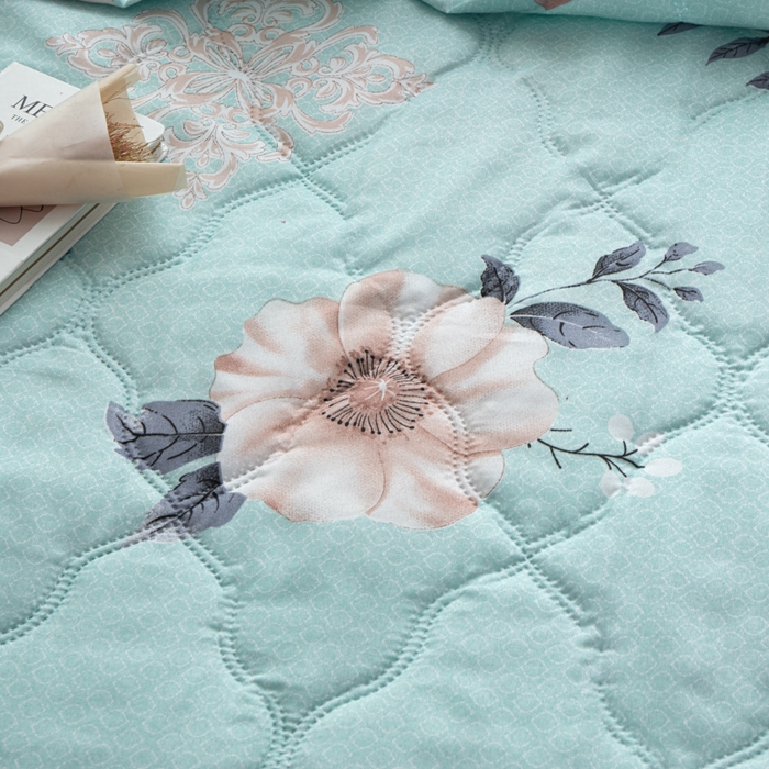 91家纺网 家纺一手货源 找家纺 诗雅纺织 2025新款亲肤绒夏被超声波压花礼品被 温情花语