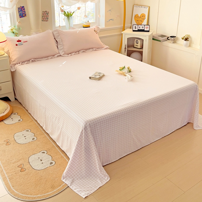 91家纺网 家纺一手货源 找家纺 2025新款高克重立体臻棉法式韩版毛巾绣四件套-腊肠狗 腊肠狗-浅粉