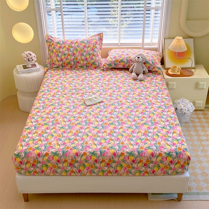 91家纺网 家纺一手货源 找家纺 （总）宝齐莱家纺 2025新款13372全棉印花单品系列-单床笠