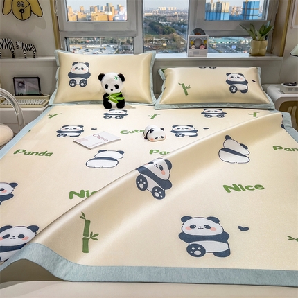 兄弟坊 2025新款数码小清新印花冰丝席 欢乐小熊