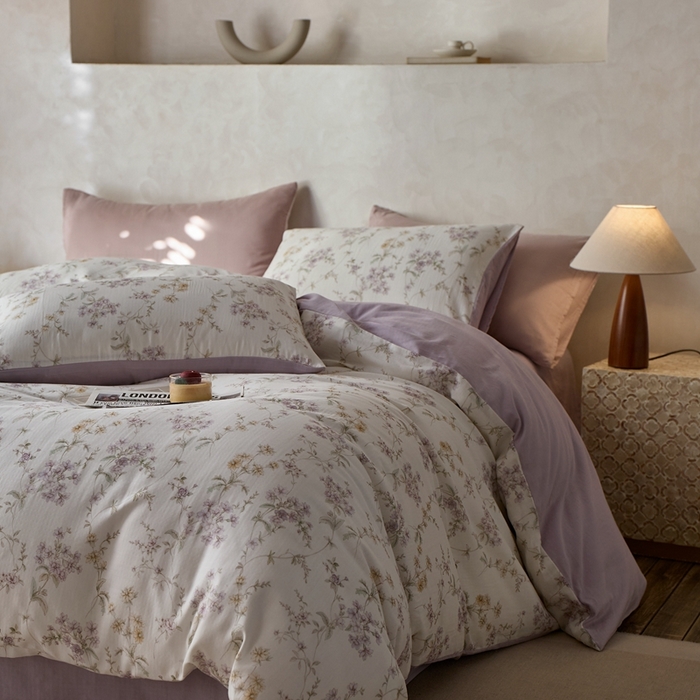 91家纺网 家纺一手货源 找家纺 时年家纺 2025零汗纱™数码印花系列套件 沫香