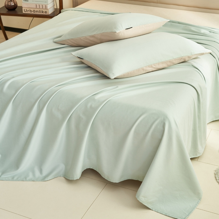 91家纺网 家纺一手货源 找家纺 寐绸家纺 2025新款纯棉13372水洗棉单床单 纯色床单-春风十里