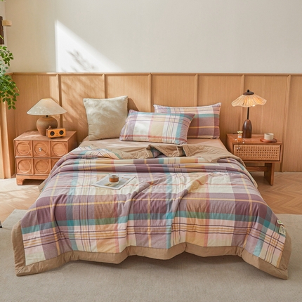 猎鹿人家纺 A类水洗棉新疆棉花夏被 旭日