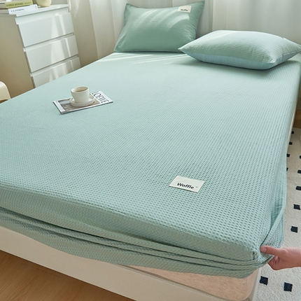 91家纺网 家纺一手货源 找家纺 （总）寐绸家纺 2025新款纯棉华夫格床笠