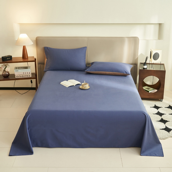 91家纺网 家纺一手货源 找家纺 寐绸家纺 2025新款纯棉13372水洗棉单床单 纯色床单-布鲁兰