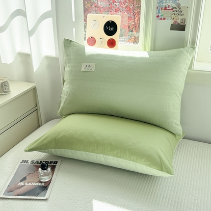 眠博士 2025新款全棉华夫格麦穗枕套 华夫格枕套-麦穗绿