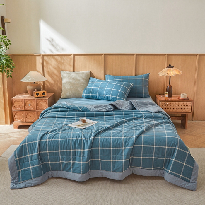 91家纺网 家纺一手货源 找家纺 猎鹿人家纺 A类水洗棉新疆棉花夏被 马卡龙