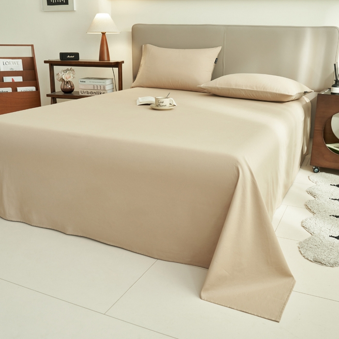 91家纺网 家纺一手货源 找家纺 寐绸家纺 2025新款纯棉13372水洗棉单床单 纯色床单-古巴砂