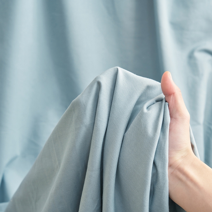 91家纺网 家纺一手货源 找家纺 寐绸家纺 2025新款纯棉13372水洗棉单床单 纯色床单-安然蓝