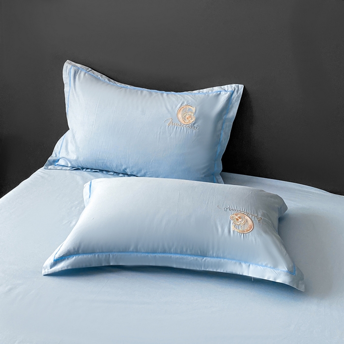 91家纺网 家纺一手货源 找家纺 昊翔家纺 【量大价优】2025新款全棉纯棉长绒棉刺绣绣花四件套【配礼盒提供买家秀】 澜韵-天空兰