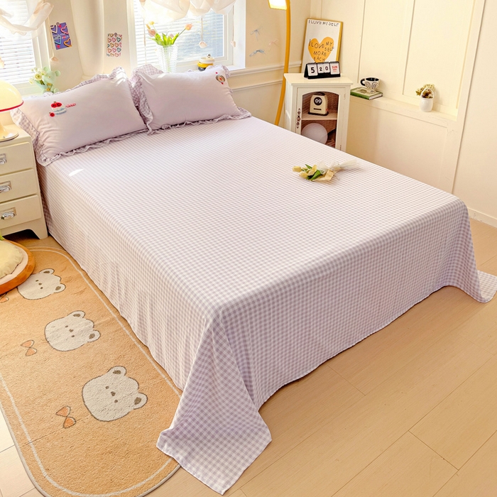 91家纺网 家纺一手货源 找家纺 2025新款高克重立体臻棉法式韩版毛巾绣四件套-腊肠狗 腊肠狗-浅紫