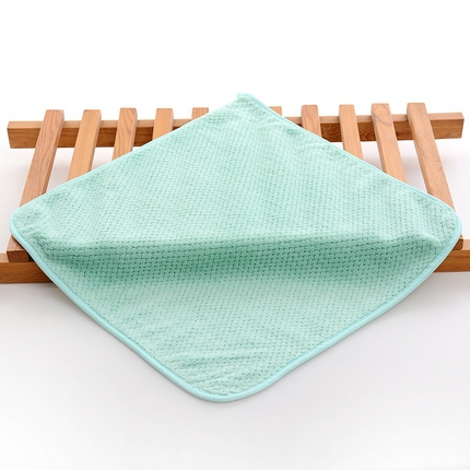 91家纺网 家纺一手货源 找家纺 彩虹新款加厚加大珊瑚绒菠萝格方巾毛巾浴巾套装外贸跨境大浴巾吸水加厚大毛巾浴巾两件套 菠萝格方巾绿色