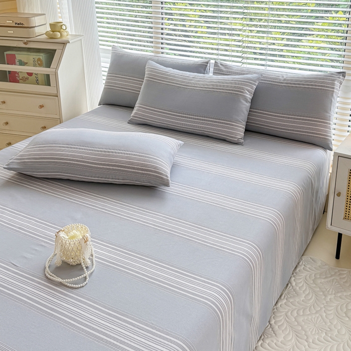 91家纺网 家纺一手货源 找家纺 仟网汇 2025新款老粗布床单粗布凉席老粗布单床单枕套单品 绅士灰