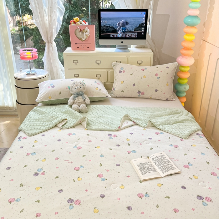 91家纺网 家纺一手货源 找家纺 羚羊语2025新款A类凉感丝冰豆豆夏凉被 七彩南瓜