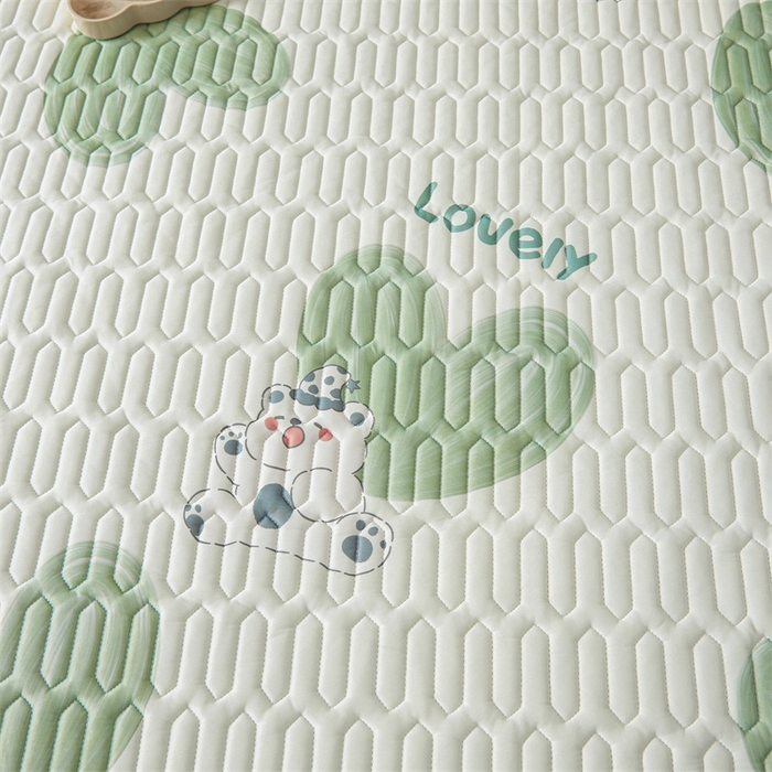 91家纺网 家纺一手货源 找家纺 雯豆2025夏季新品0.4乳胶凉席床笠款三件套凉感丝印花纯色床罩 乳胶床笠-夏日小狗