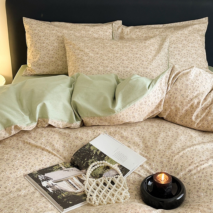 91家纺网 家纺一手货源 找家纺 典曼家纺 2025新款13372印花小清新四件套 布偶熊