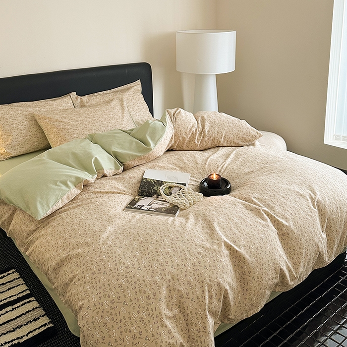 91家纺网 家纺一手货源 找家纺 典曼家纺 2025新款13372印花小清新四件套 布偶熊