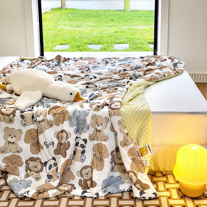 91家纺网 家纺一手货源 找家纺 绒梦里 2025新款A类小凉皮凉感冰豆豆夏被空调被 宠物派