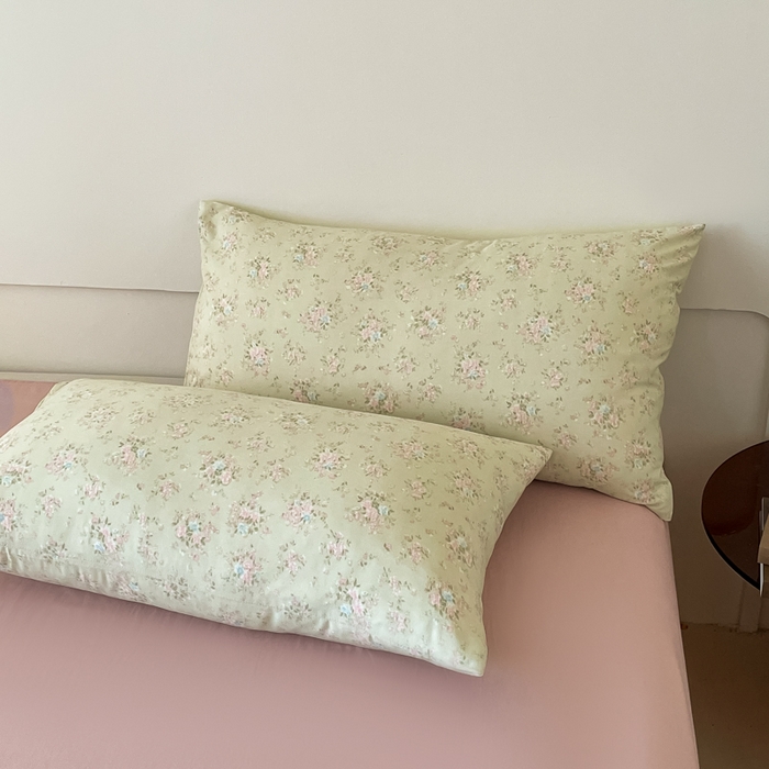 91家纺网 家纺一手货源 找家纺 诺梵家纺 2025新款有氧双层纱印花四件套 春序