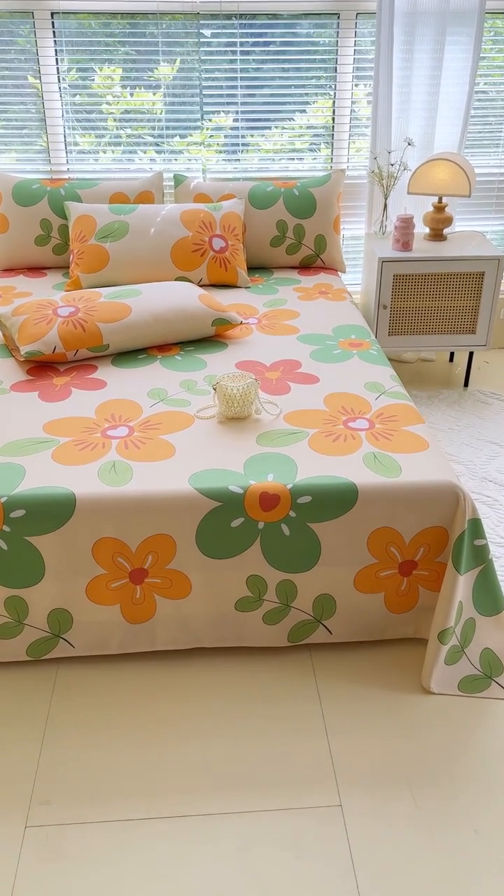 91家纺网 家纺一手货源 找家纺 仟网汇 2025新款老粗布床单粗布凉席老粗布单床单枕套单品 太阳花